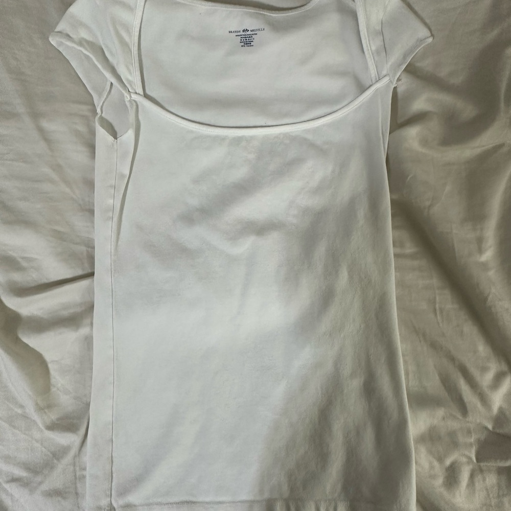 Brandy Melville White Fitted Cap Sleeve Tank Top